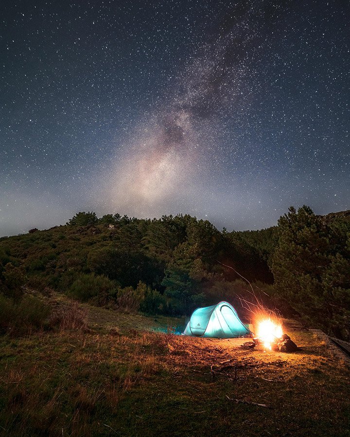 Camping under the stars