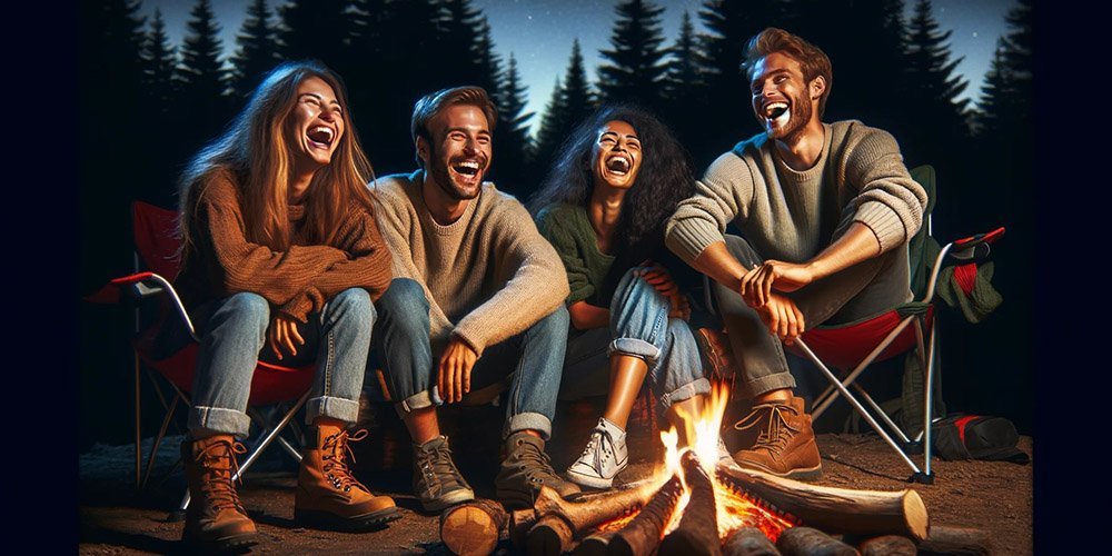 Laughing campers