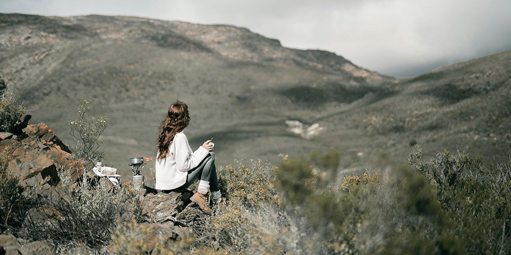 Woman camping