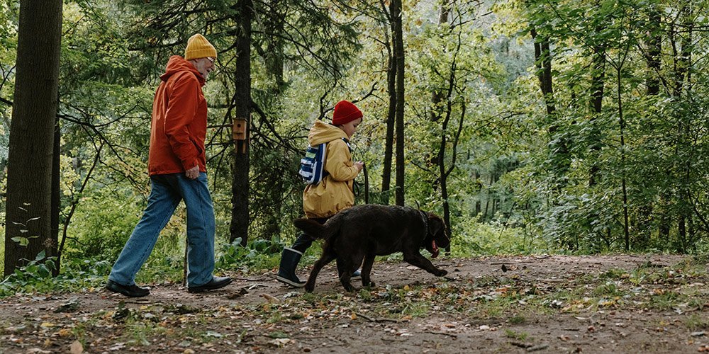 Hiking with a dog