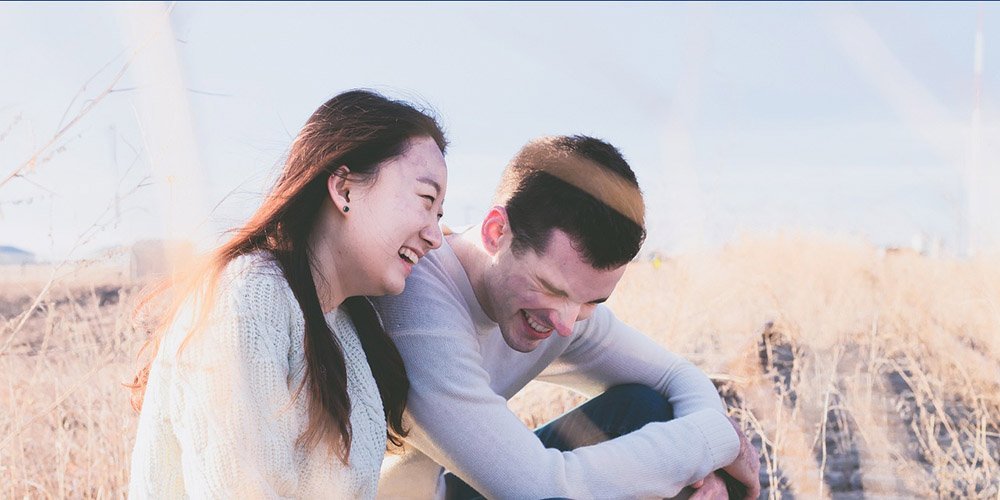 Laughing hikers