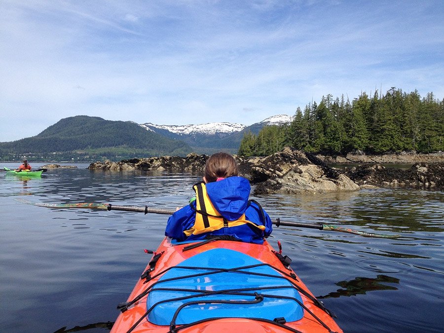 Kayaking with a kid on a 2-person kayak