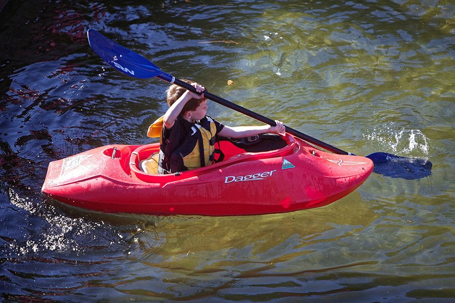 Kid kayaking