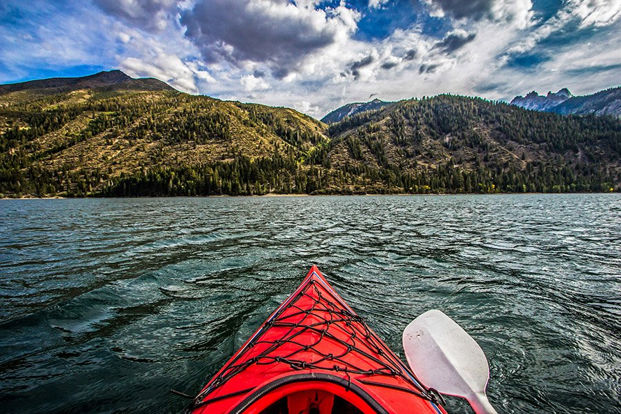 Kayaking on a lake