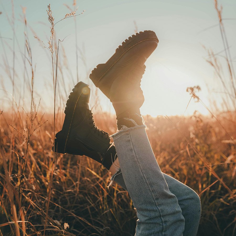 wearing doc marten boots in nature