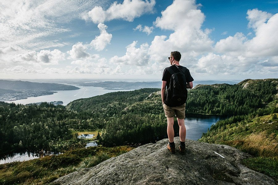 Hiker taking a break