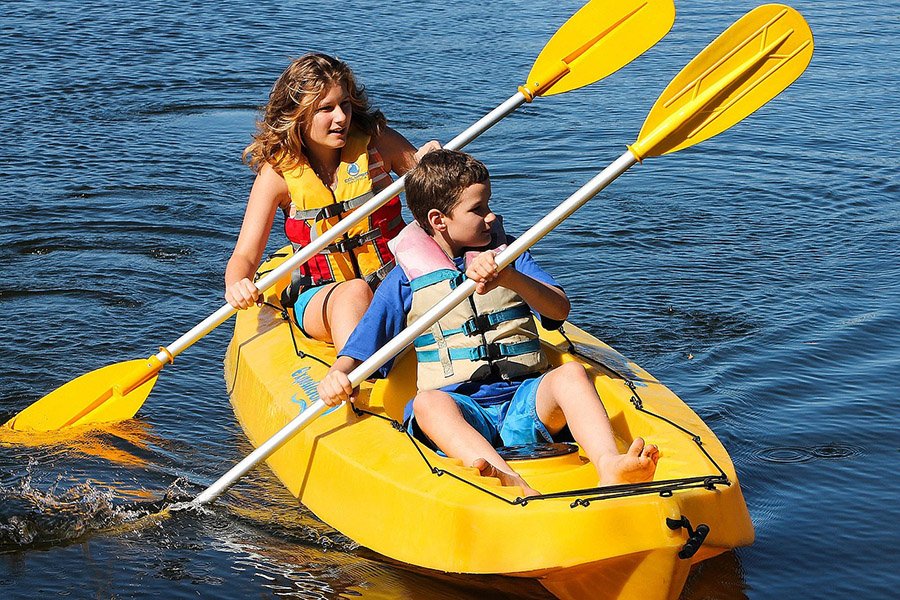 Kayaking with a boy