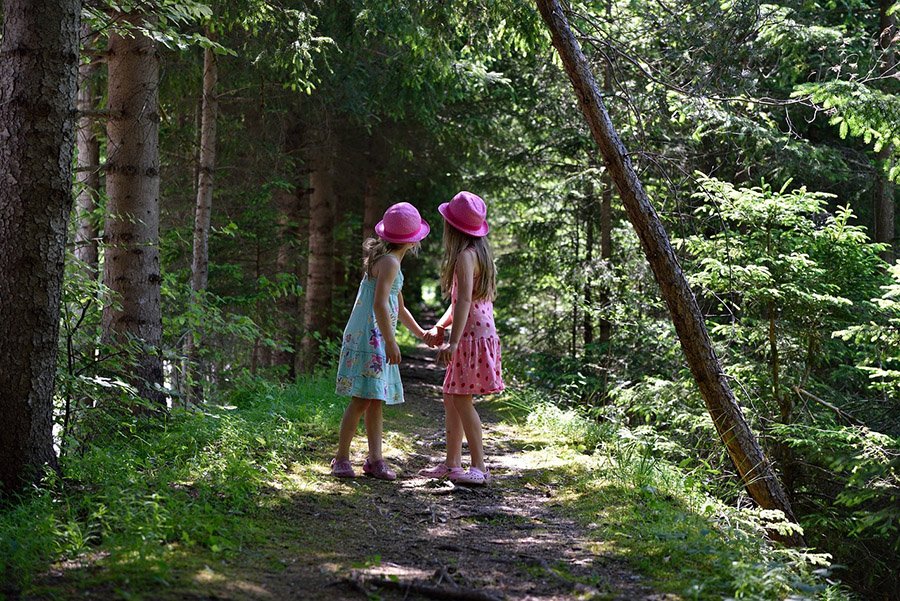 girls hiking