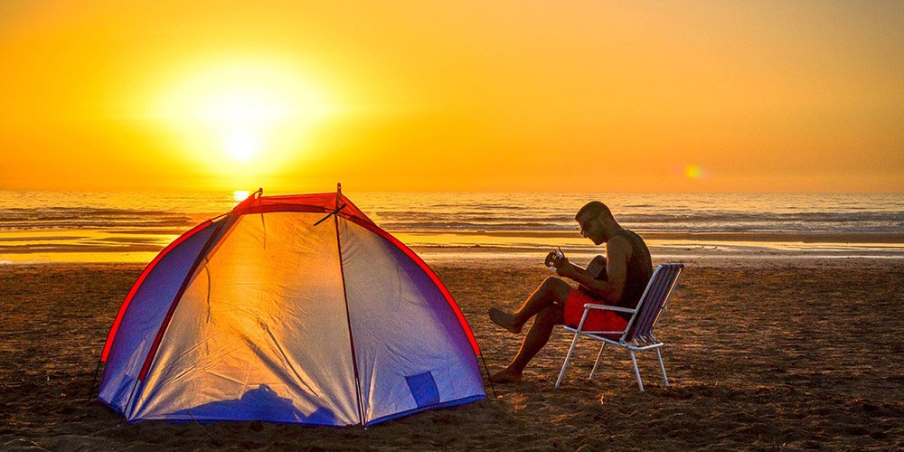 camping on the beach