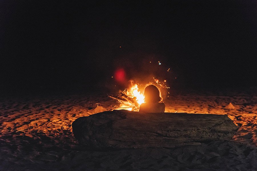 Campfire on the beach