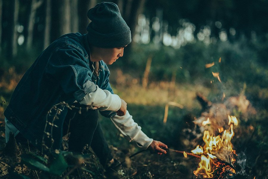 campfire in the woods