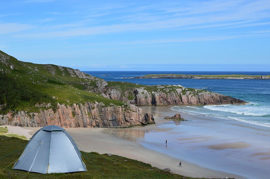 Tent near a beach